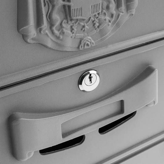 Cassetta delle lettere casella postale per lettera e posta antico metallico di colore grigio da parete