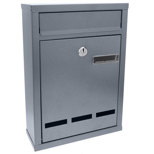 Metalen brievenbus voor brieven en grijze post 215 x 80 x 320 mm