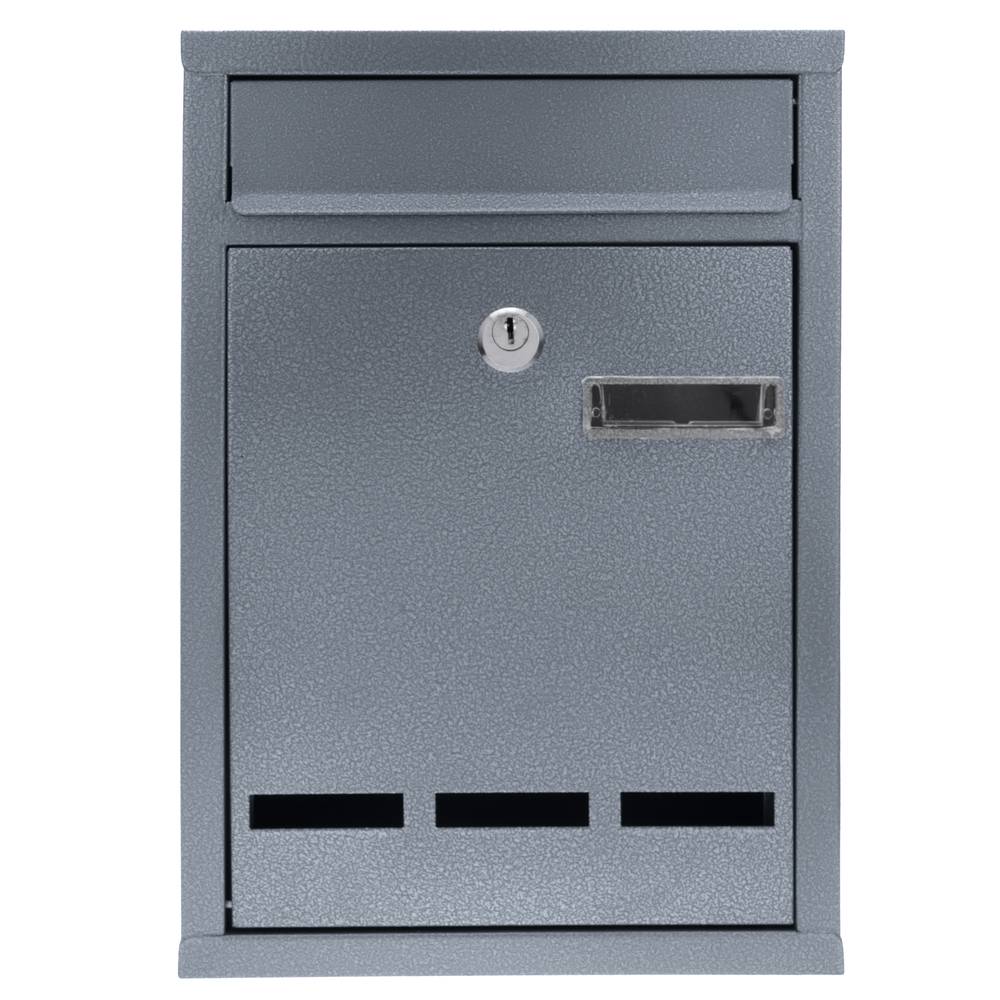 Metalen brievenbus voor brieven en grijze post 215 x 80 x 320 mm
