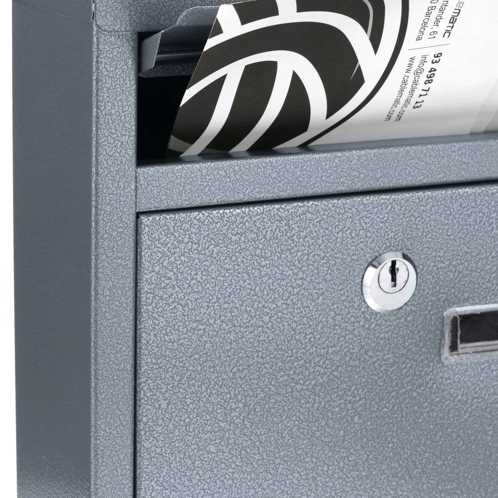 Metalen brievenbus voor brieven en grijze post 215 x 80 x 320 mm