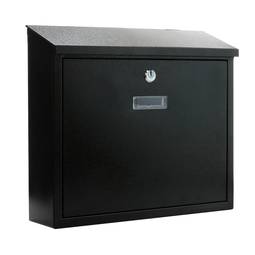 Cassetta delle lettere casella postale e posta metallico di colore nero da parete 350x90x320mm