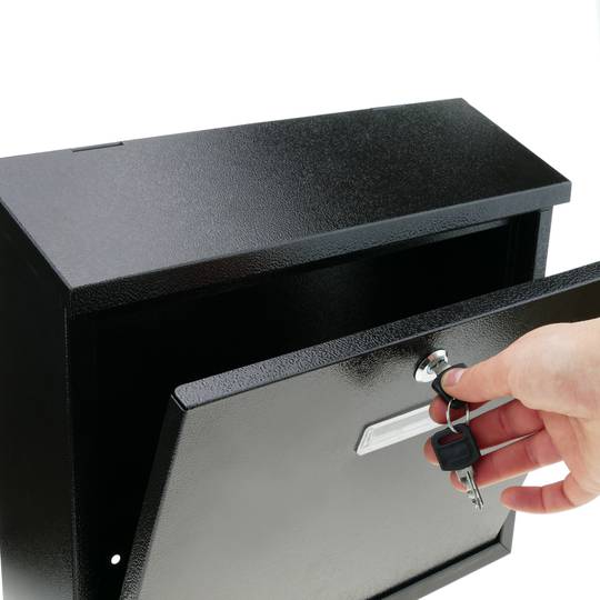 Briefkasten Postkasten metallische schwarze Farbe für wallmount 350x90x320mm