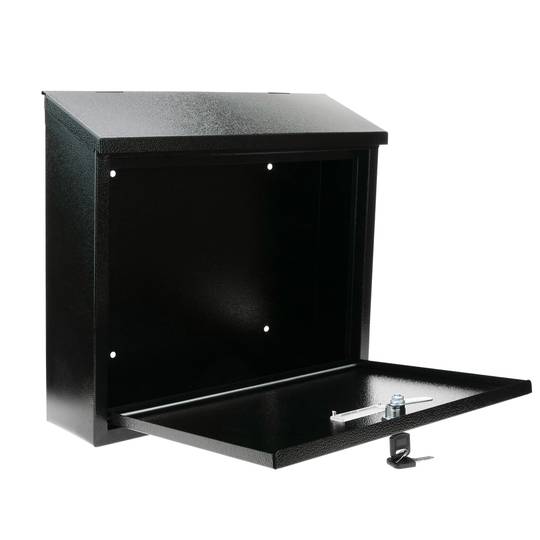 Briefkasten Postkasten metallische schwarze Farbe für wallmount 350x90x320mm