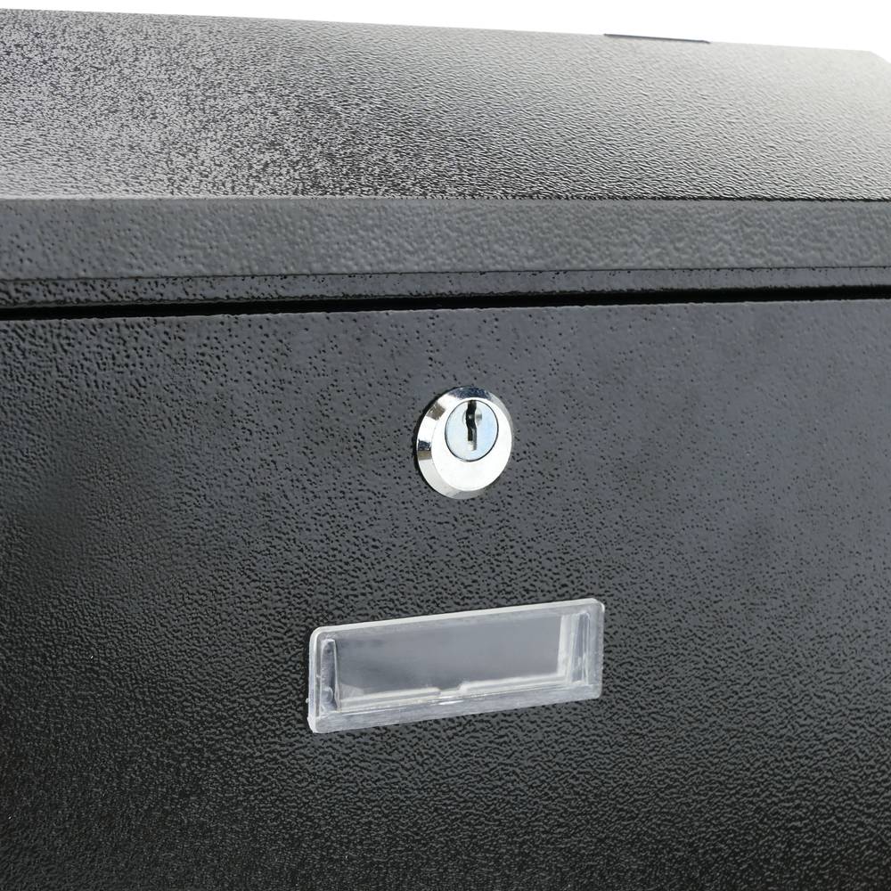 Briefkasten Postkasten metallische schwarze Farbe für wallmount 350x90x320mm