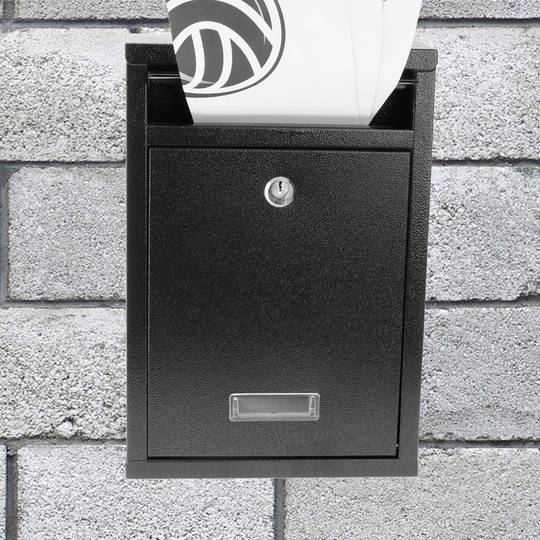 Briefkasten Postkasten metallische schwarze Farbe für wallmount 215 x 82 x 315 mm