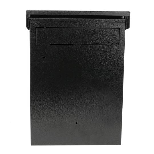 Caixa do correio de metal para as cartas em preto 235 x 75 x 315 mm
