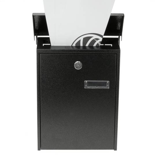 Caixa do correio de metal para as cartas em preto 235 x 75 x 315 mm