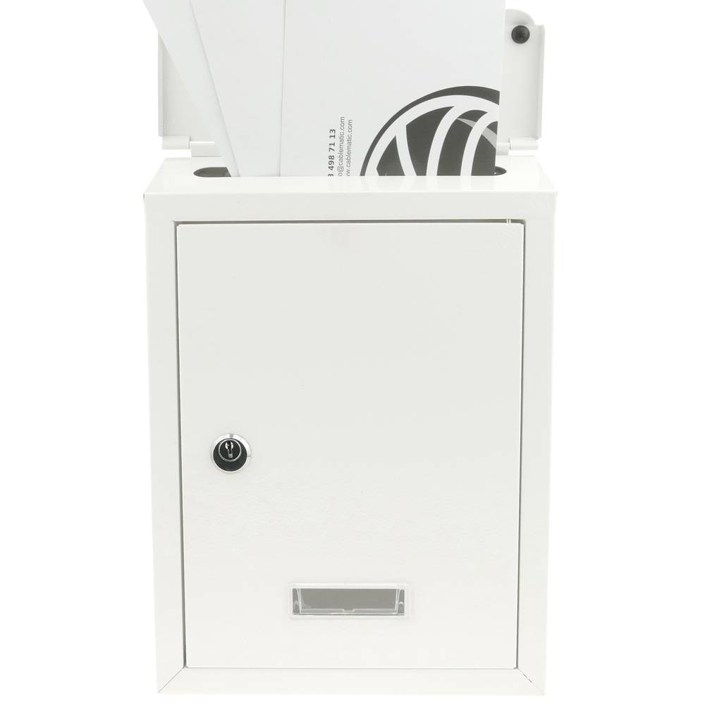 Bústia metàl·lica per a cartes i correu postal de color blanc 210 x 60 x 300 mm