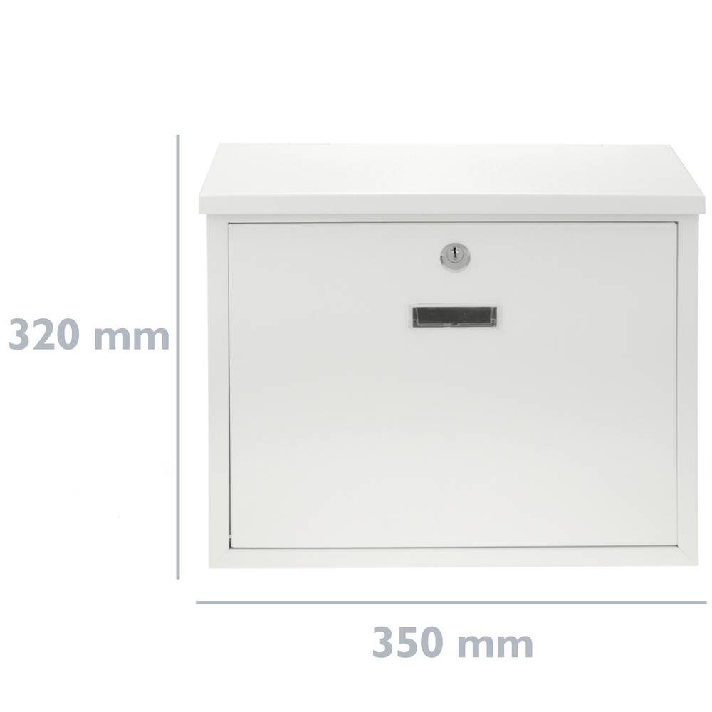 Letter mail post box mailbox letterbox antique metallic white color for wallmount 350x90x320 mm