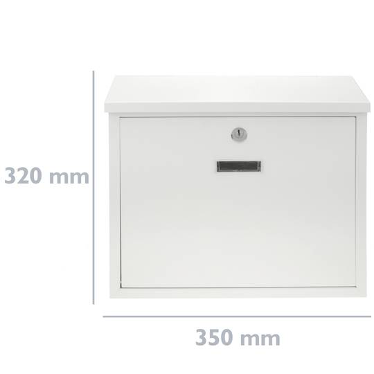 Letter mail post box mailbox letterbox antique metallic white color for wallmount 350x90x320 mm