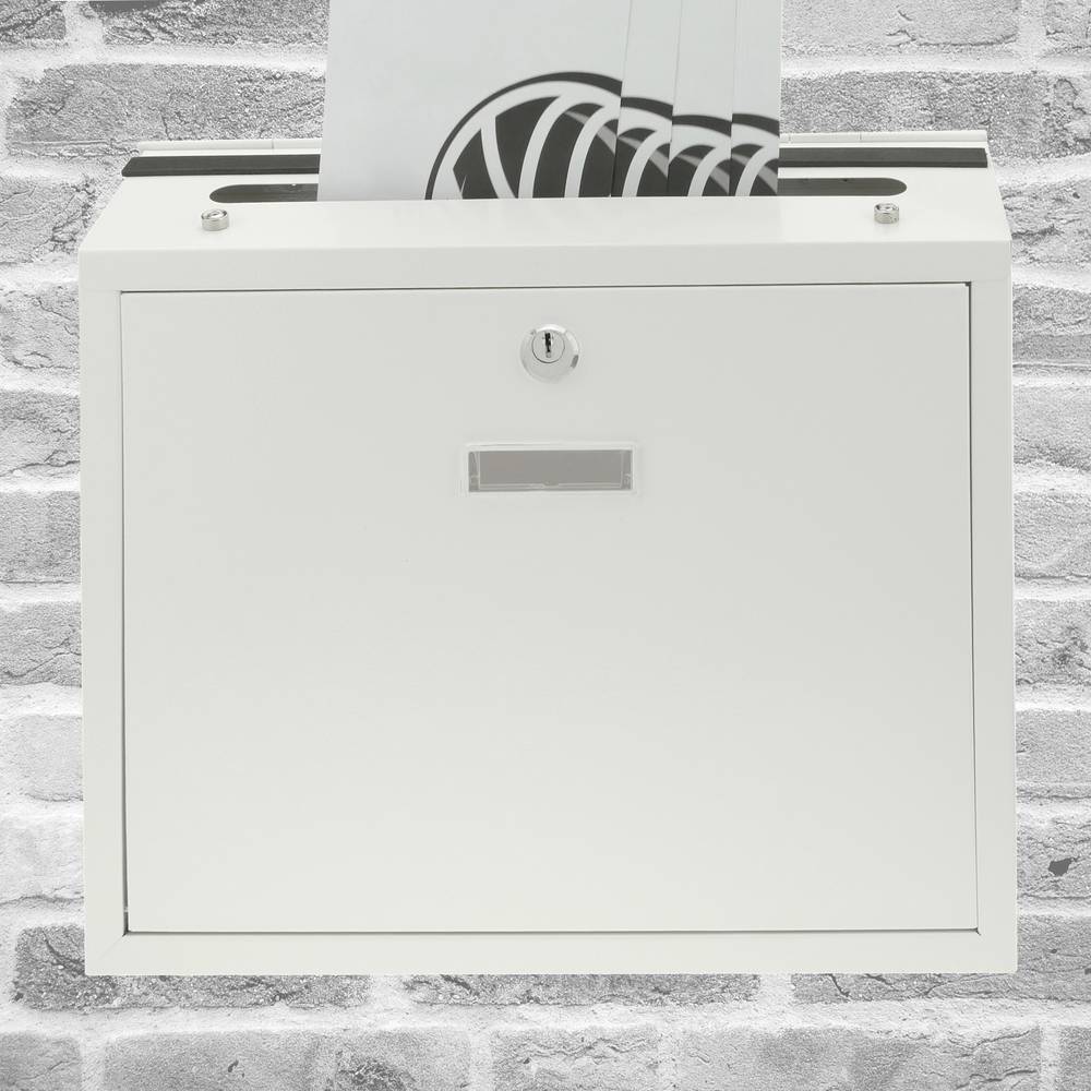 Letter mail post box mailbox letterbox antique metallic white color for wallmount 350x90x320 mm