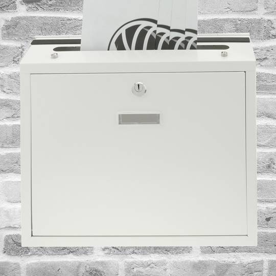 Letter mail post box mailbox letterbox antique metallic white color for wallmount 350x90x320 mm