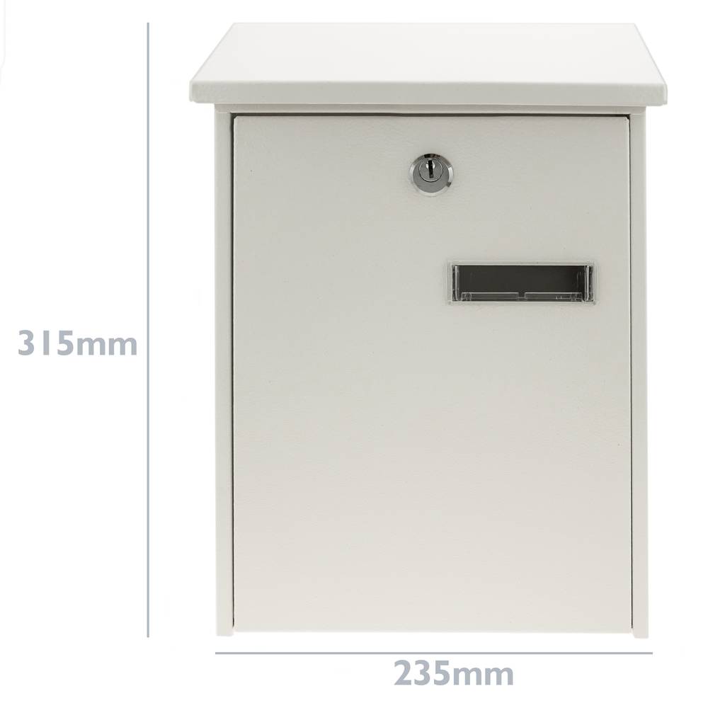 Letter mail post box mailbox letterbox antique metallic white color for wallmount 235 x 75 x 315 mm
