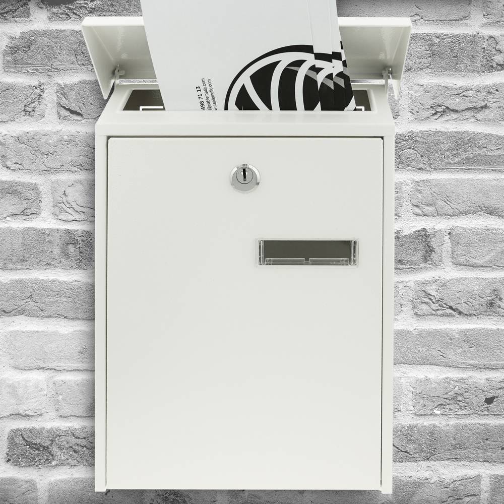 Letter mail post box mailbox letterbox antique metallic white color for wallmount 235 x 75 x 315 mm