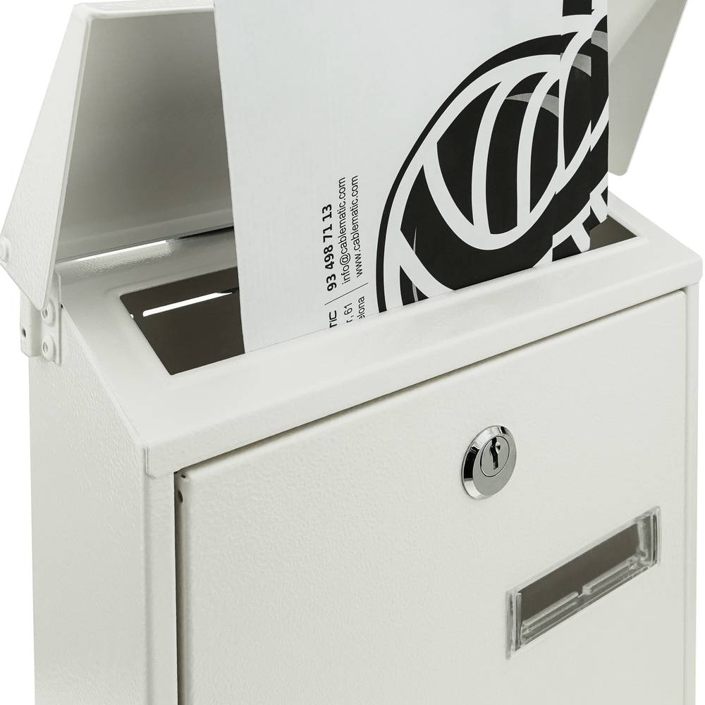 Letter mail post box mailbox letterbox antique metallic white color for wallmount 235 x 75 x 315 mm