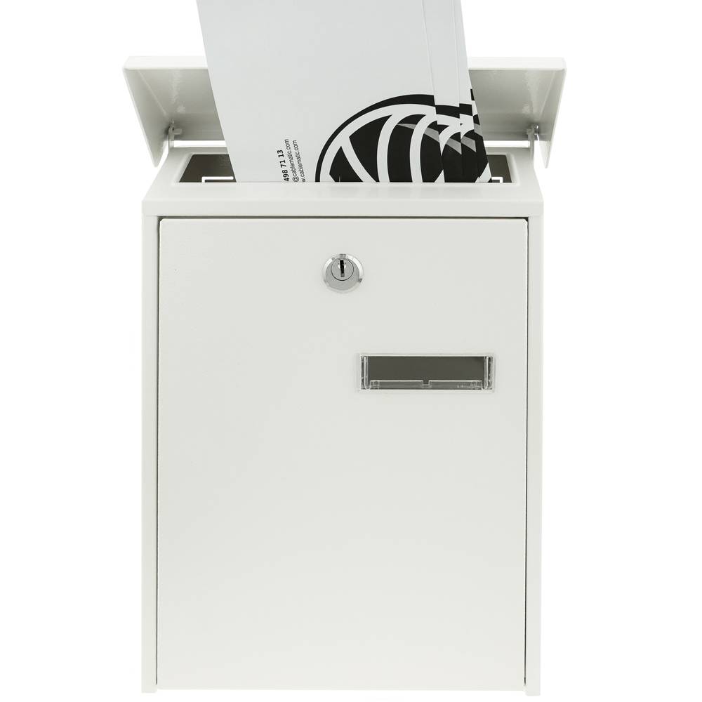 Letter mail post box mailbox letterbox antique metallic white color for wallmount 235 x 75 x 315 mm