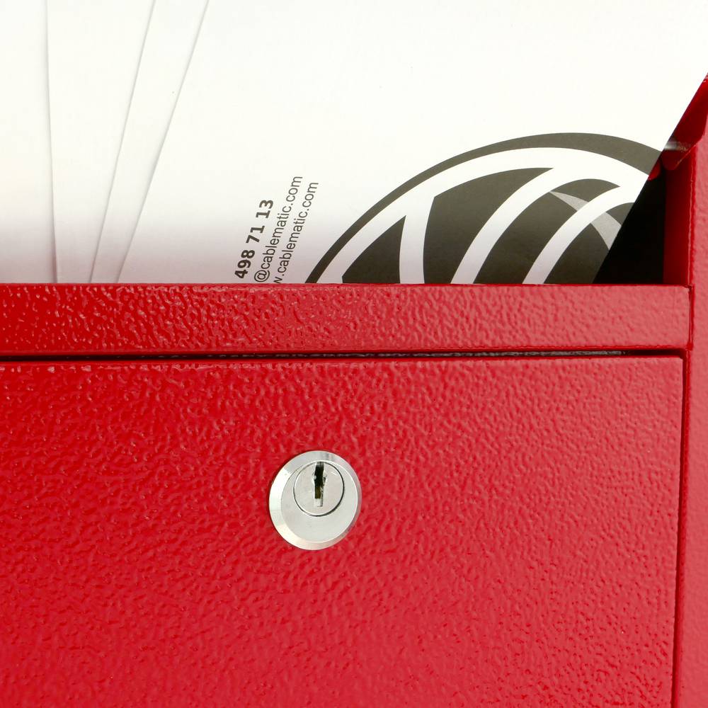 Cassetta delle lettere casella postale e posta metallico di colore rosso da parete 215 x 80 x 315 mm