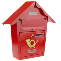 Cassetta delle lettere casella postale e posta metallico di colore rosso da parete 366 x 100 x 370 m