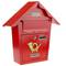 Caixa do correio de metal para as cartas em vermelho 366 x 100 x 370 mm