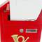 Caixa do correio de metal para as cartas em vermelho 366 x 100 x 370 mm