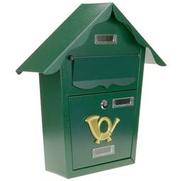 Letter mail post box mailbox letterbox antique metallic green color for wallmount 366 x 100 x 370 mm