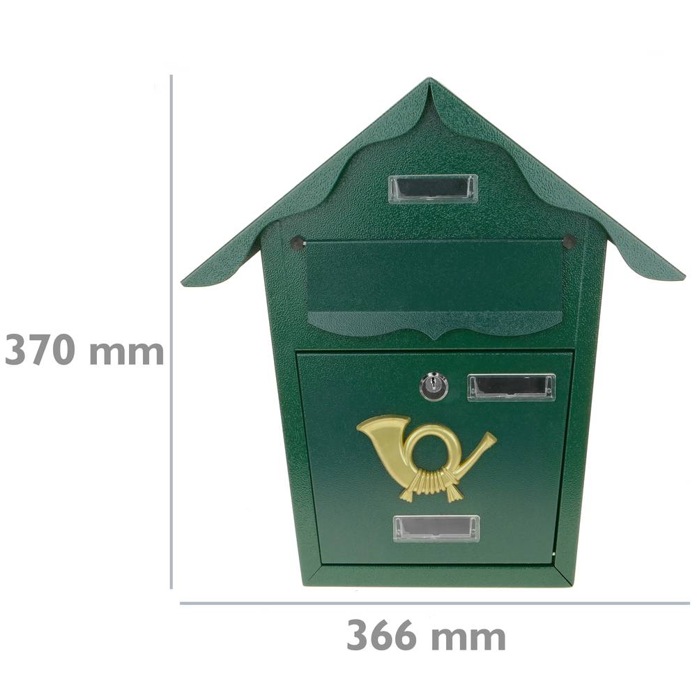 Briefkasten Postkasten metallische grün Farbe für wallmount 366 x 100 x 370 mm