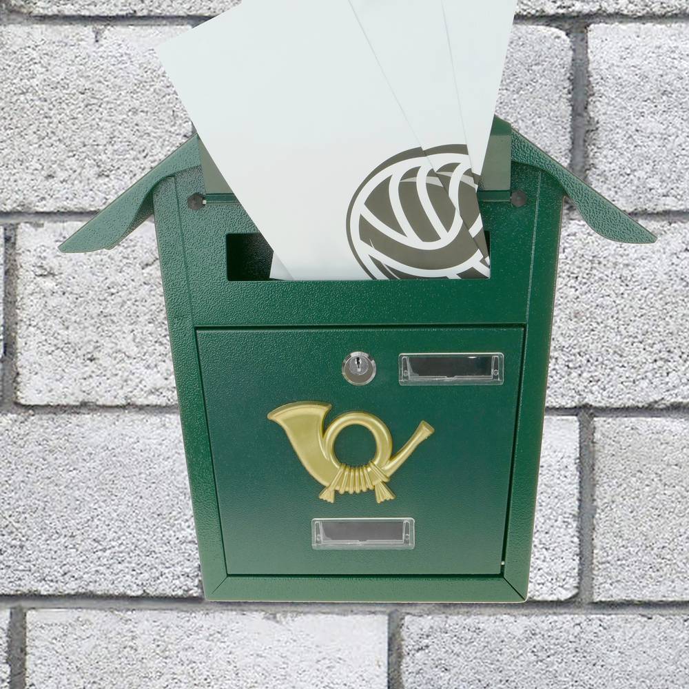 Briefkasten Postkasten metallische grün Farbe für wallmount 366 x 100 x 370 mm