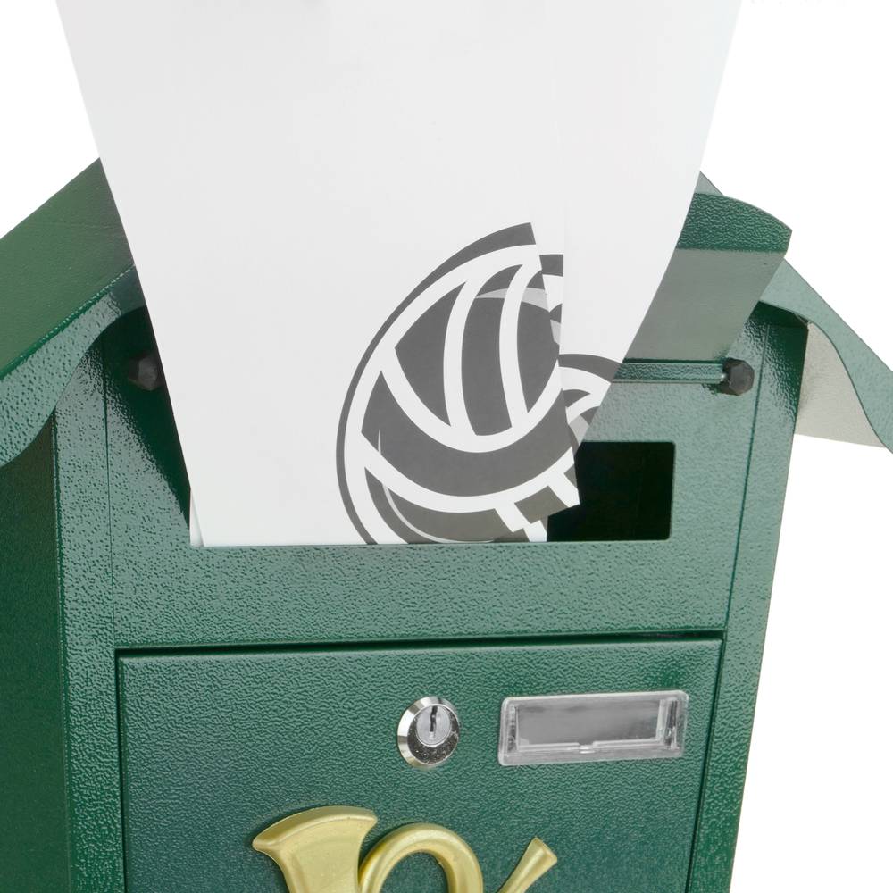 Briefkasten Postkasten metallische grün Farbe für wallmount 366 x 100 x 370 mm