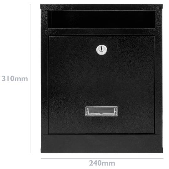 Letter mail post box mailbox letterbox antique metallic black color for wallmount 24 x 12 x 31 cm