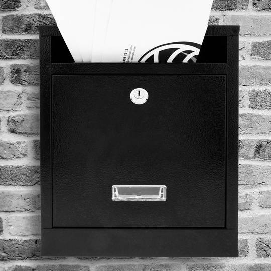 Letter mail post box mailbox letterbox antique metallic black color for wallmount 24 x 12 x 31 cm
