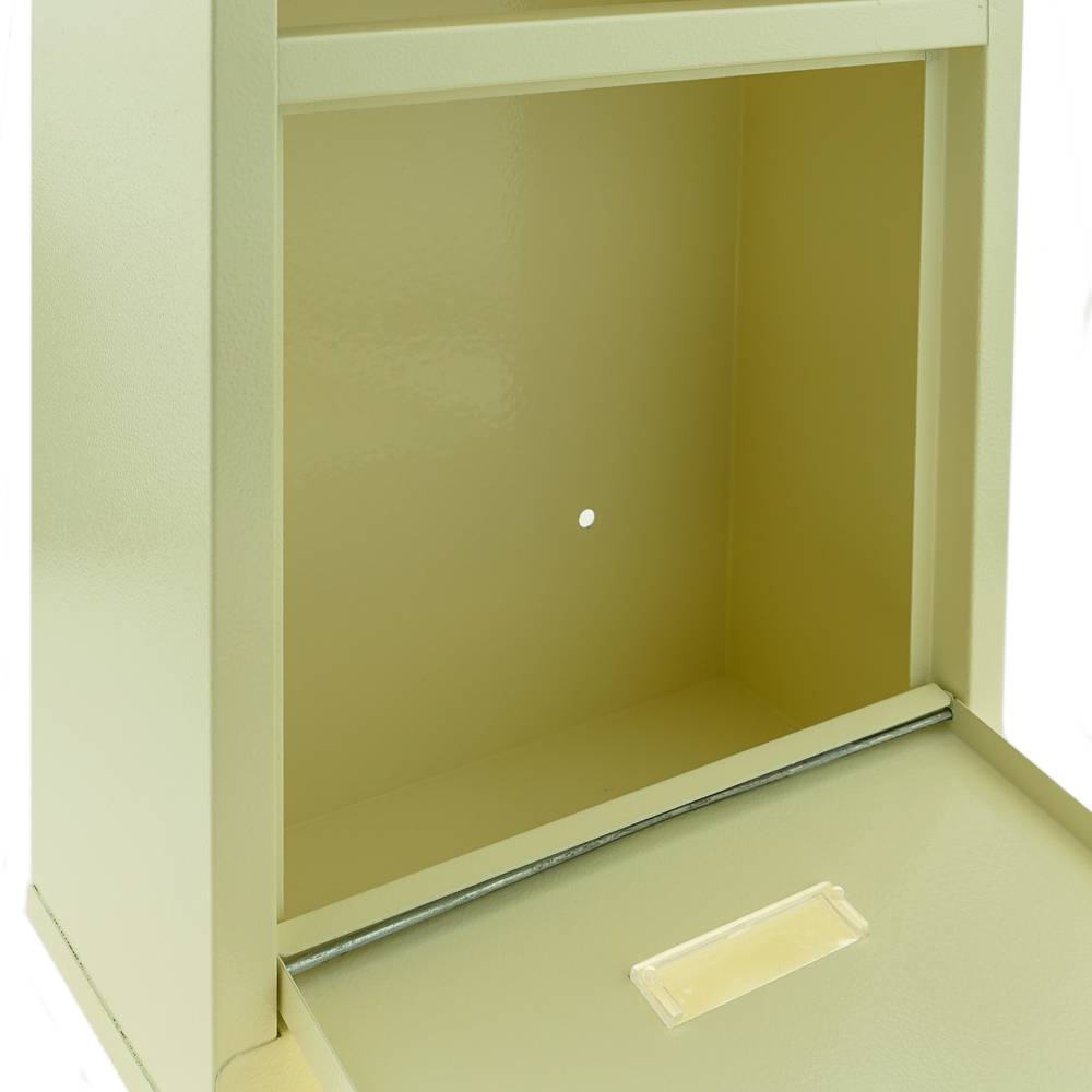 Cassetta delle lettere casella postale e posta metallico in bianco avorio da parete 24 x 12 x 31 cm