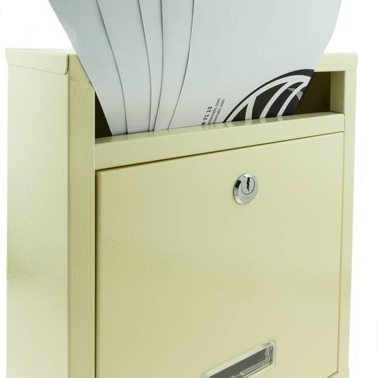 Cassetta delle lettere casella postale e posta metallico in bianco avorio da parete 24 x 12 x 31 cm