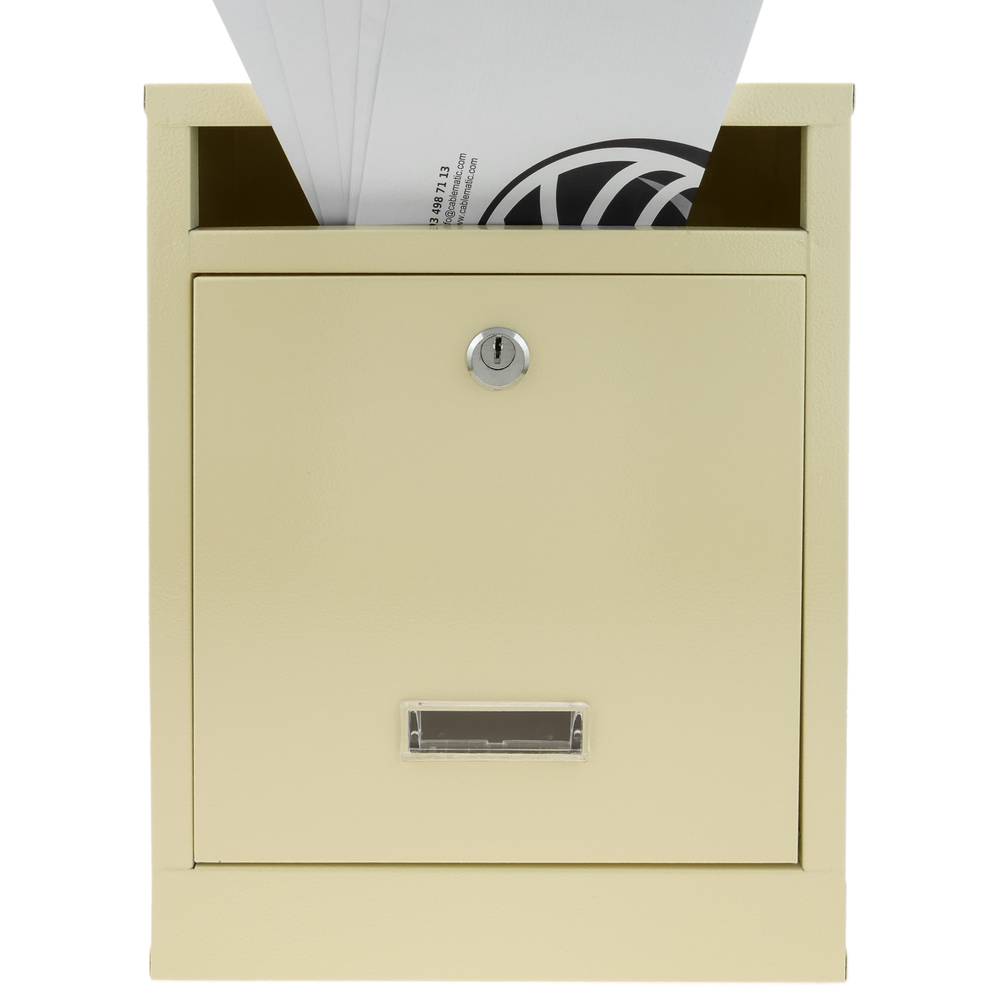 Cassetta delle lettere casella postale e posta metallico in bianco avorio da parete 24 x 12 x 31 cm