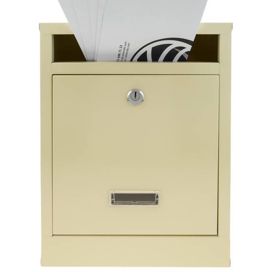 Cassetta delle lettere casella postale e posta metallico in bianco avorio da parete 24 x 12 x 31 cm