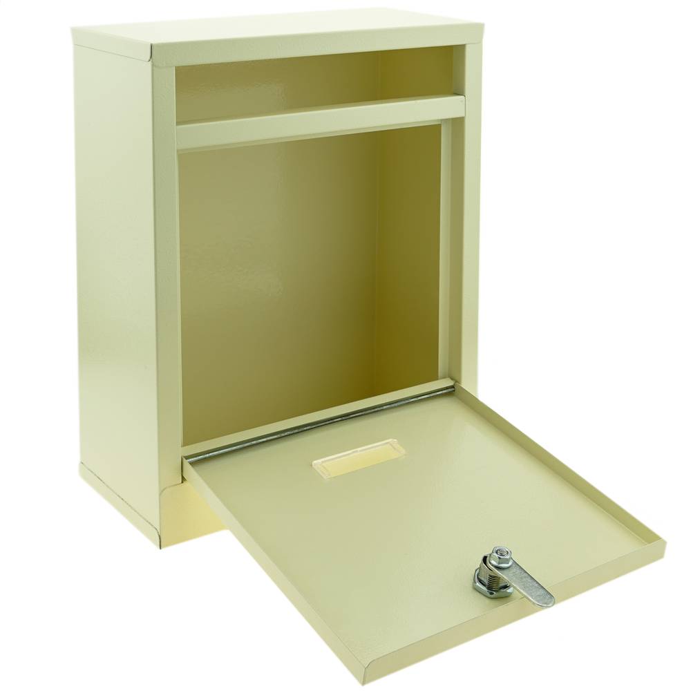 Cassetta delle lettere casella postale e posta metallico in bianco avorio da parete 24 x 12 x 31 cm