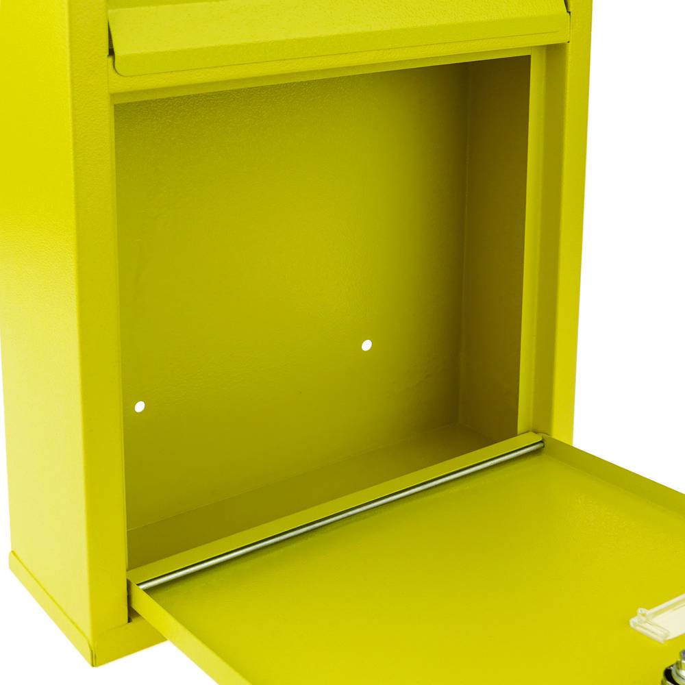 Cassetta delle lettere casella postale e posta metallico di colore amarelo da parete 243 x 85 x 302 mm