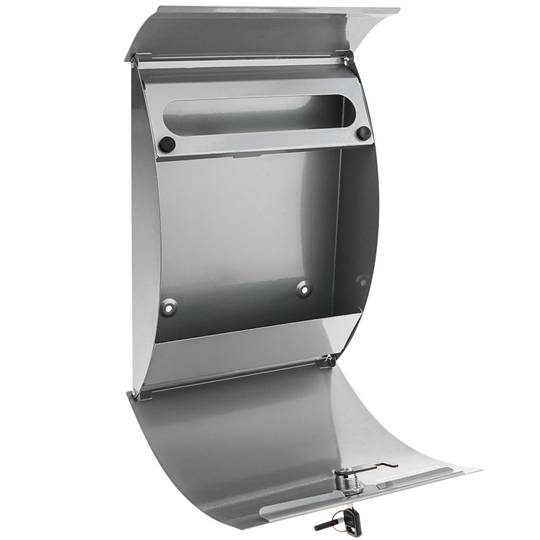 Metalowa skrzynka na listy i pocztę w kolorze szarym 212 x 71 x 306 mm