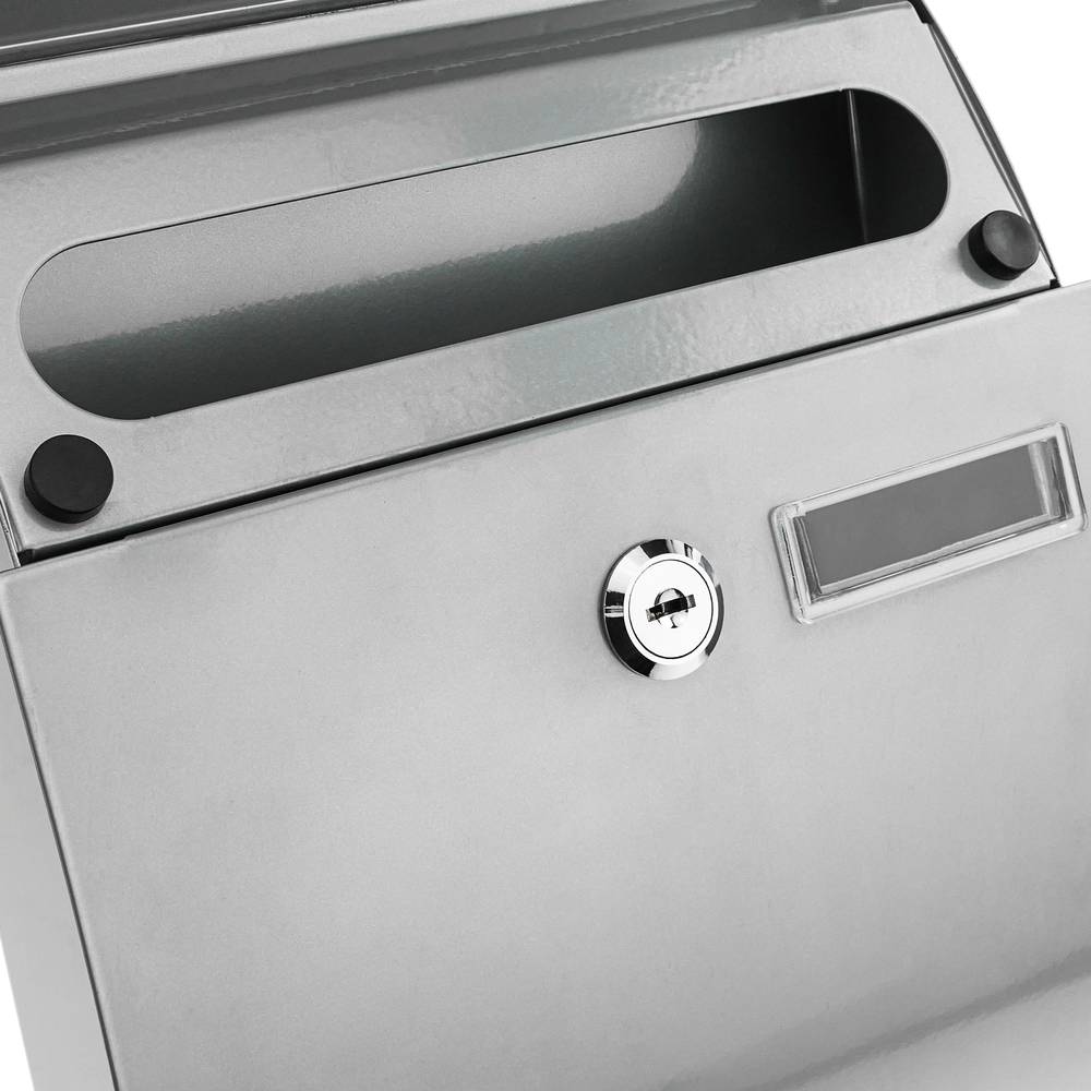 Briefkasten Postkasten metallische grau Farbe für wallmount 212 x 71 x 306 mm