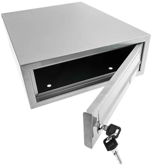 Boîte aux lettres métallique coloré gris pour bureau horizontalement 300 x 392 x 113 mm