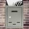 Briefkasten Postkasten metallische grau Farbe für wallmount 178 x 57 x 259 mm