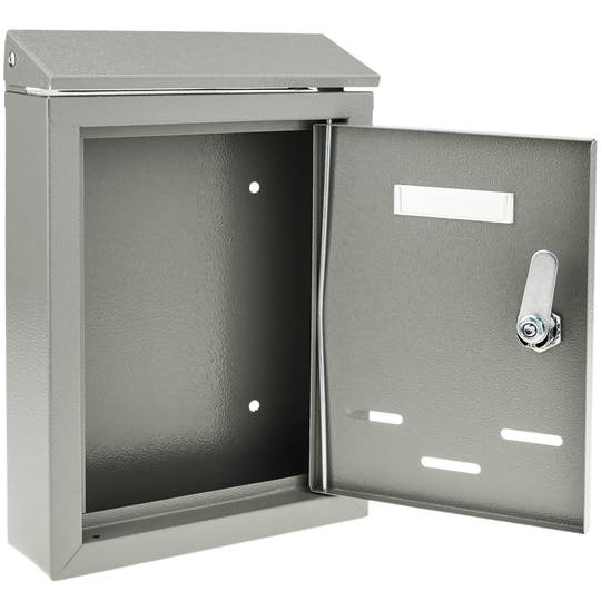 Briefkasten Postkasten metallische grau Farbe für wallmount 178 x 57 x 259 mm