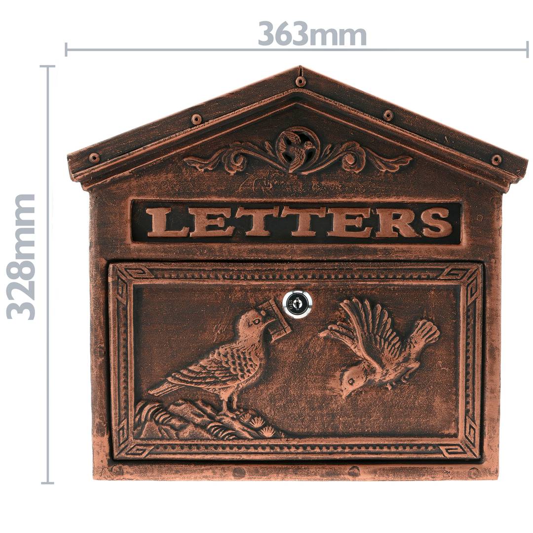 3Pcs Buzón Montado En La Pared Caja Exterior Buzón Bloqueable De La Hoja De  Hierro Vintage Cartas Sunnimix Buzón de buzones de correo