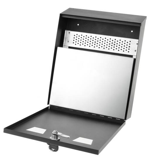 Cinzeiro de parede para exterior de metal preto 258 x 77 x 320 mm