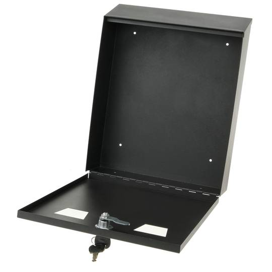 Cinzeiro de parede para exterior de metal preto 258 x 77 x 320 mm