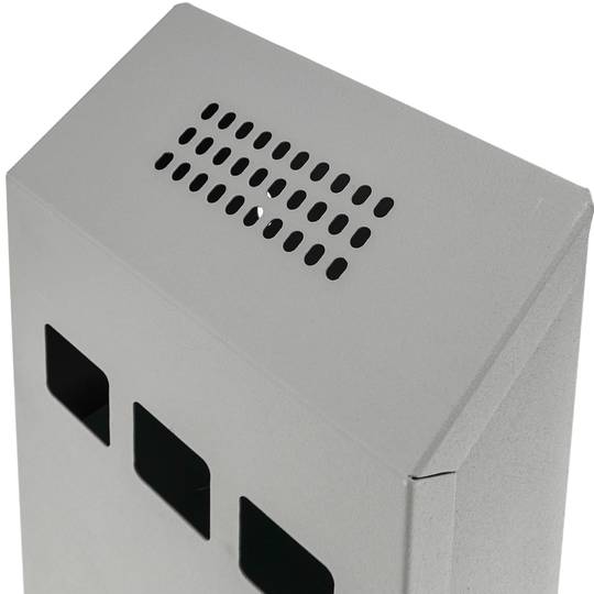 Wall mounted ashtray for outdoor of gray metal 147 x 60 x 324 mm