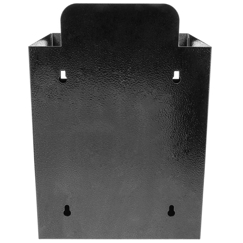 Metal container for wall mounting. Mailbox for magazines and newspapers. Black color