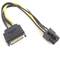 SATA 15-pins male naar 6P-H stroomkabel (PCI Express)