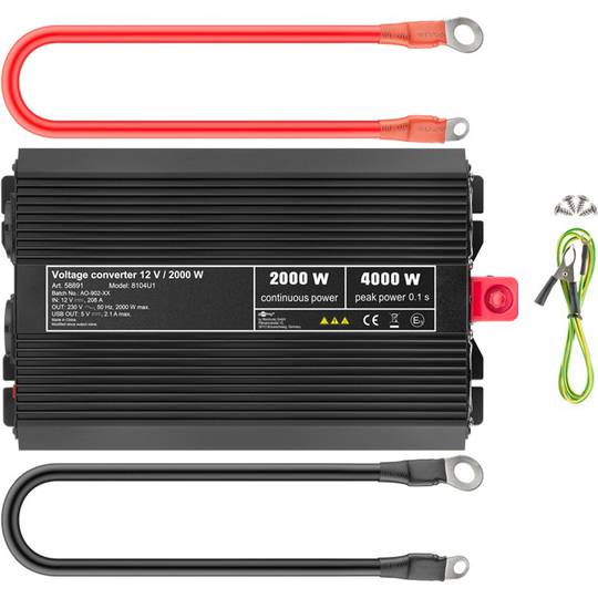 Modified wave power inverter 2000W 12V to 220V USB