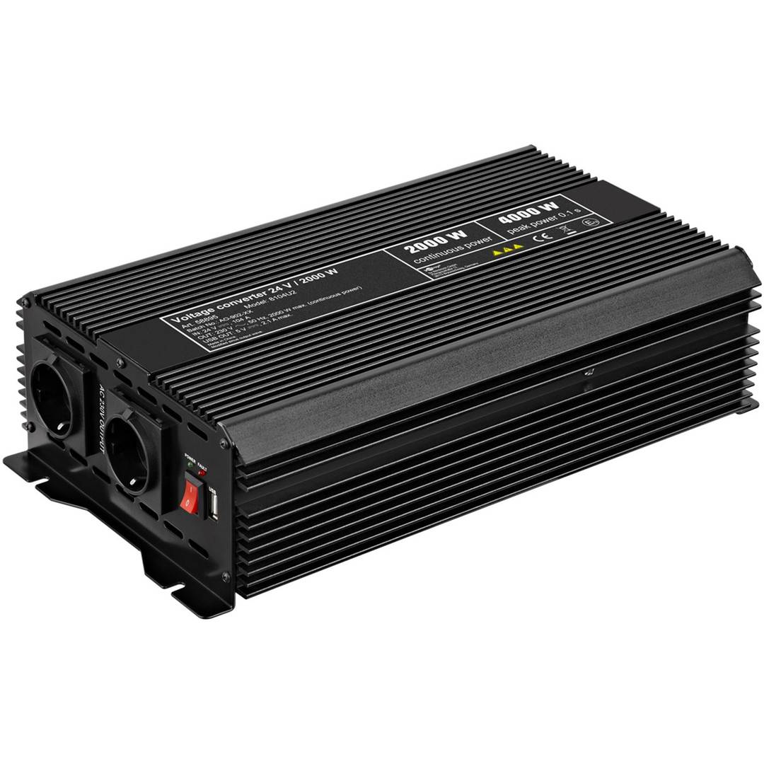 Zmodyfikowany falownik 24 V na 220 V 2000W USB