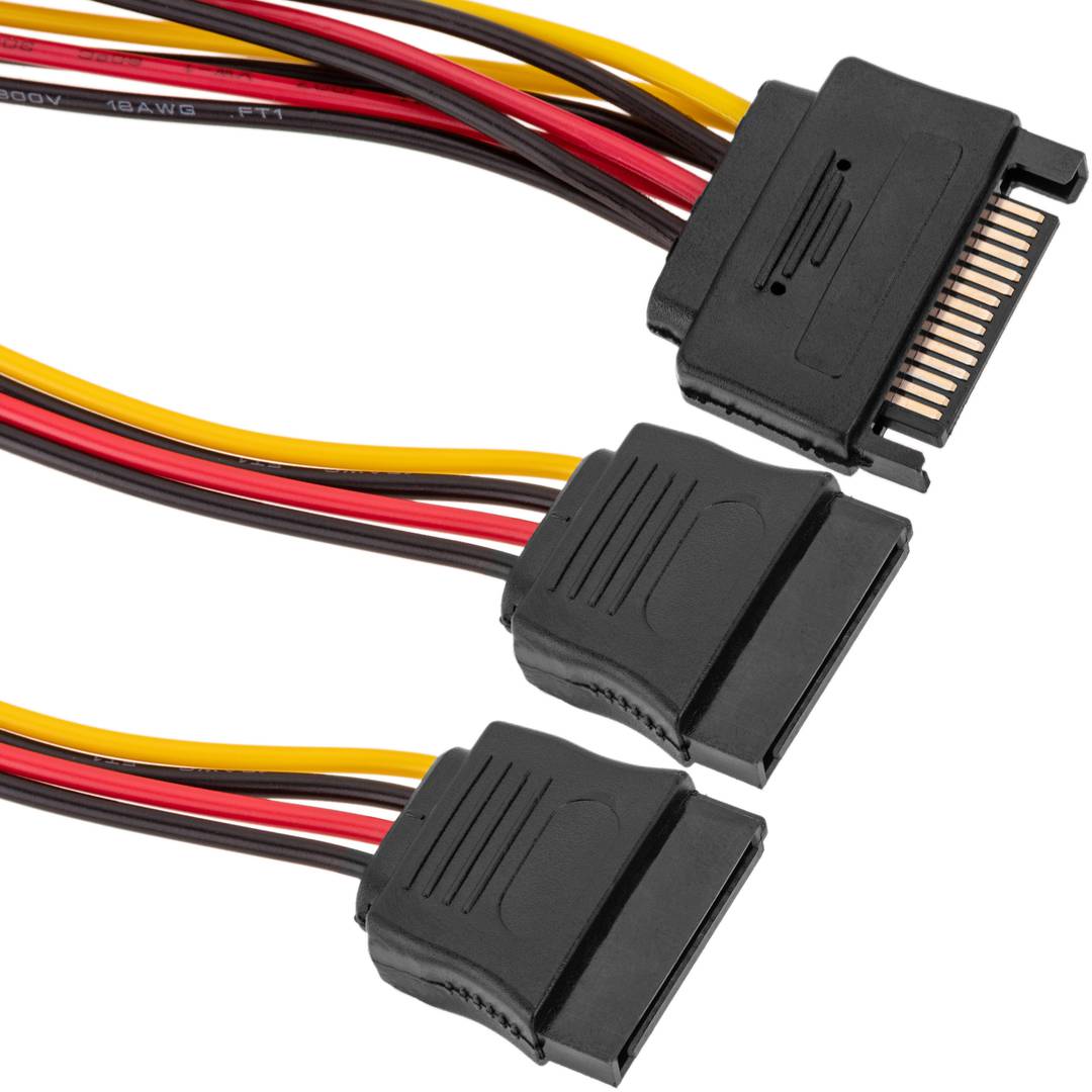 worst Necklet Coalescence SATA 15 Pin Male to 2xSATA 15 Pin Female Splitter Cable - Cablematic